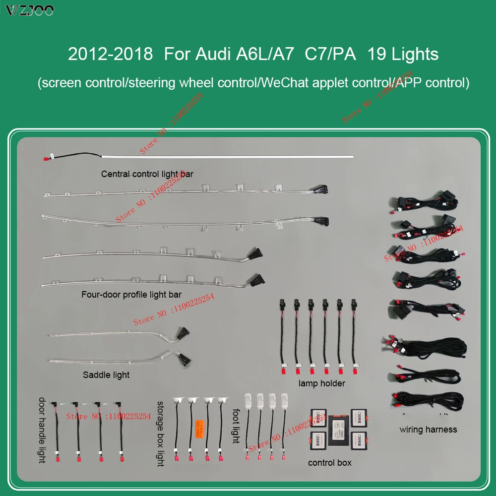 Led Atmosphere Lamp For Audi A6 A6L C7 A7 2012-2024 LED Interior Ambient Light Door Footwell Light MMI Control