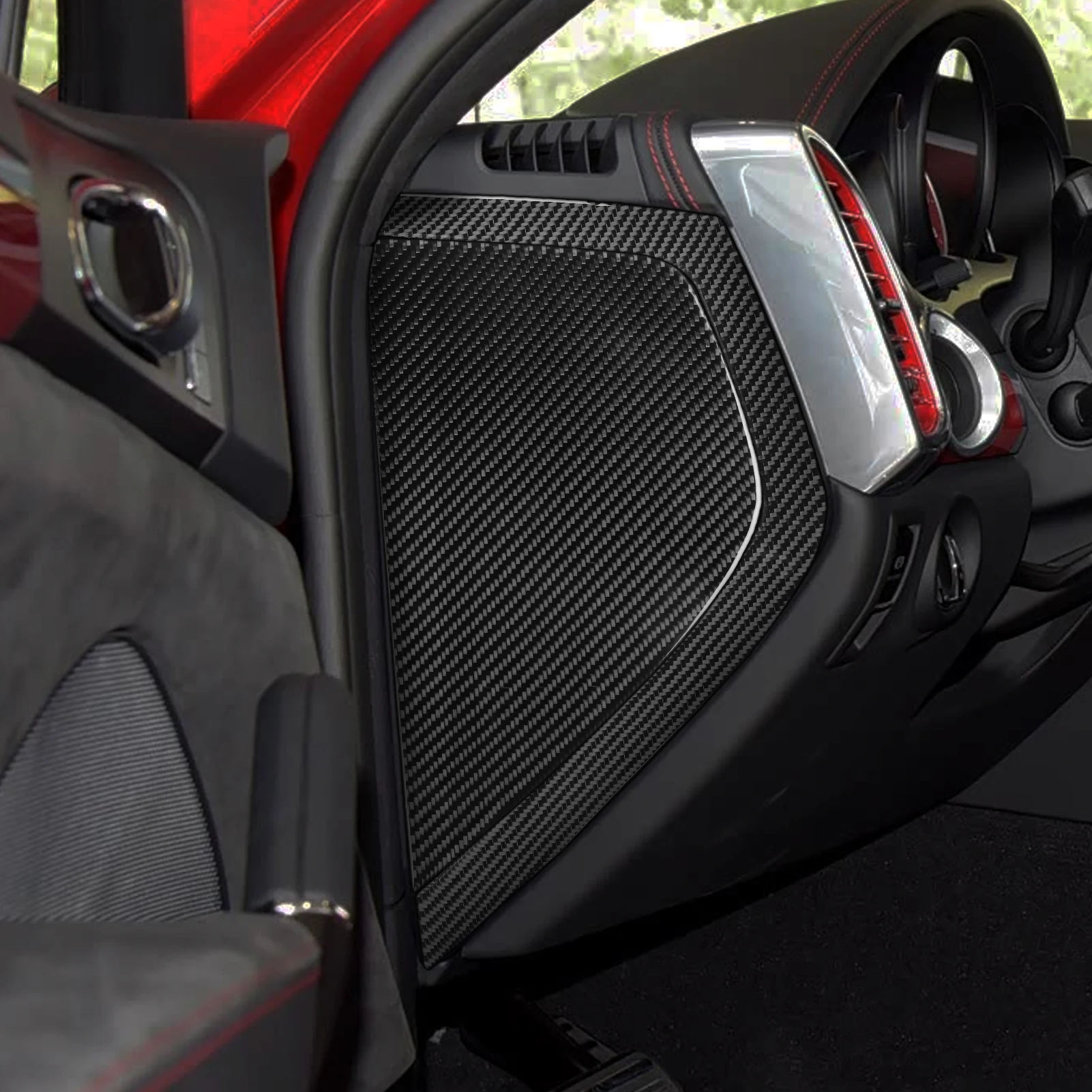 For Porsche Cayenne 958 92A 2011-2017 Carbon Fiber Dashboard Side Front Slot Panel Cover Decorative Set Car Accessories Sticker