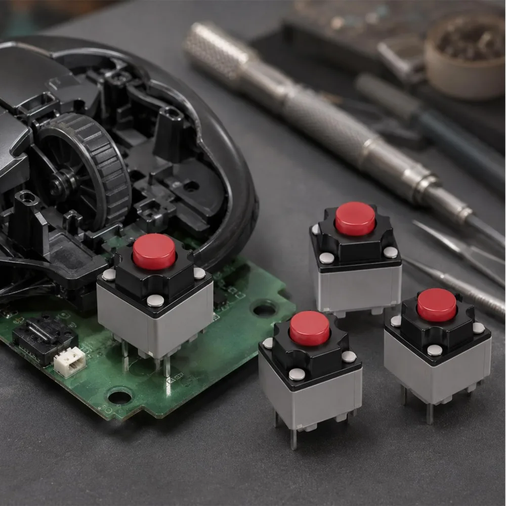 5-20Pcs Square Silent Micro Switch Mute Switch Replaceable Silent Microswitch for Mouse Supports Up To 5 Million Press Cycles