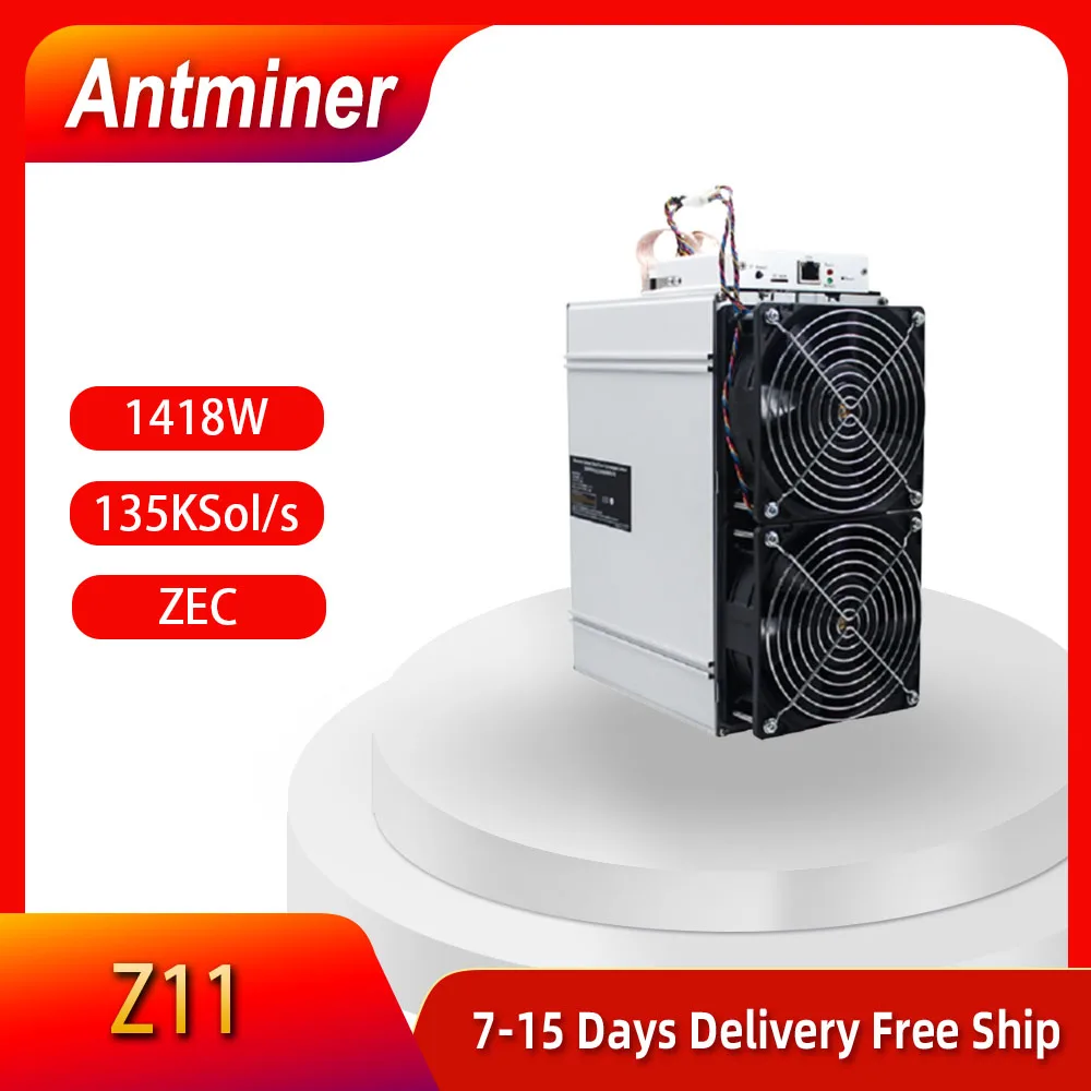 Bitmain Antminer Z11 135K Sol/s Asic Miner 1418W Equihash Zcash ZEC Miner Machine Include APW7 PSU All-in-One Mining Machine