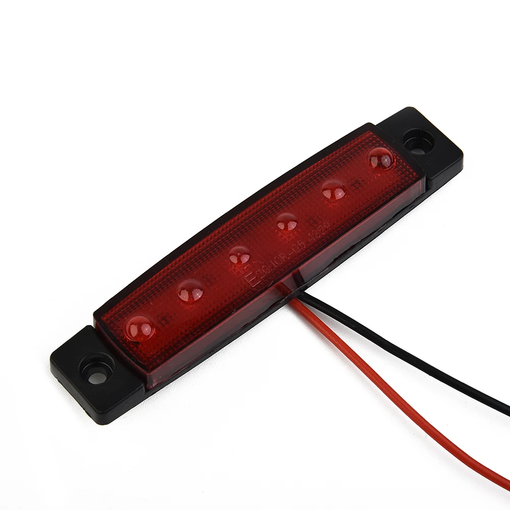 111112pcs Side Marker Lights With Mouting Screws DC 12V 6-LED Red Sealed Turn Brake Stop Tail Light For Truck Trailer RV Boat111