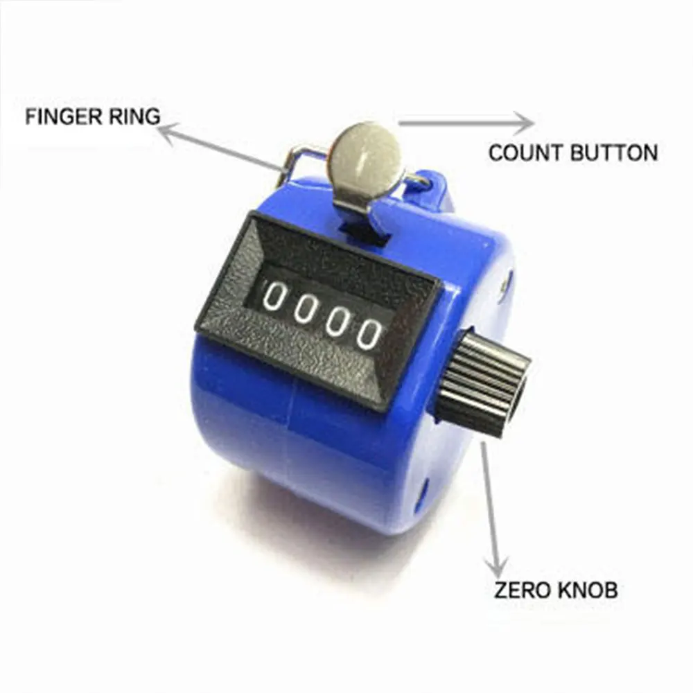 4 Digit Number Counters Hand Finger Mechanical Manual Counting Tally Clicker Timer Outdoor Sport Golf Soccer Counter Key Ring