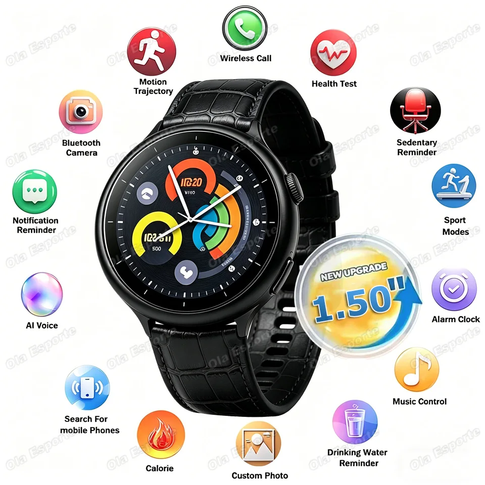 

Ola Esporte Outdoor Smart Watch 2026 Heart Rate Camera Control Smart Message Reminder Bluetooth Call Sports Mode Smartwatch