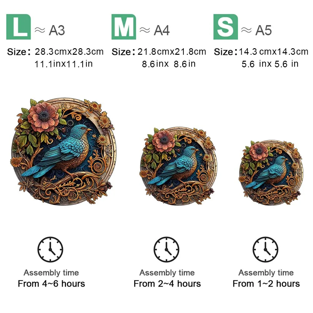 Wooden jigsaw Blue Bird gift box Exquisite gift Irregular animal shape jigsaw personalized senior unique gift family interaction