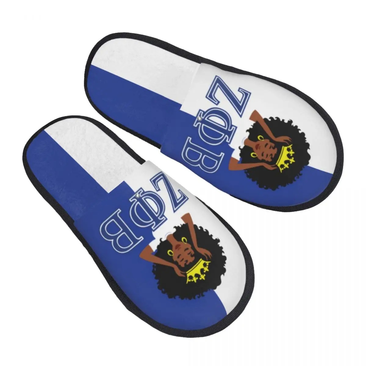 

Custom Zeta Phi Beta Sorority Guest Slippers for Spa Women ZOB Greek Letter 1920 House Slipper