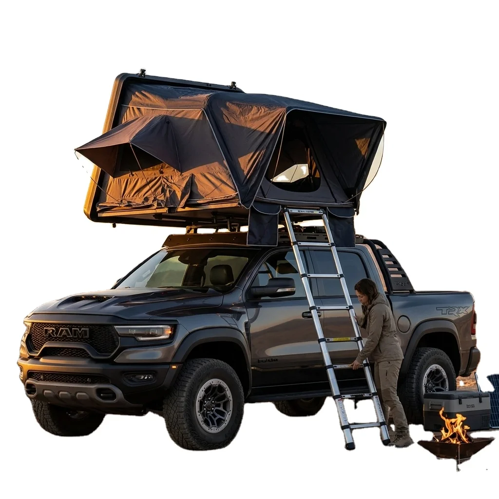 Aluminium Hard Shell Rooftop Tent for Car/SUV/Truck Camping-Four-Season Waterproof Lightweight 2-3 People