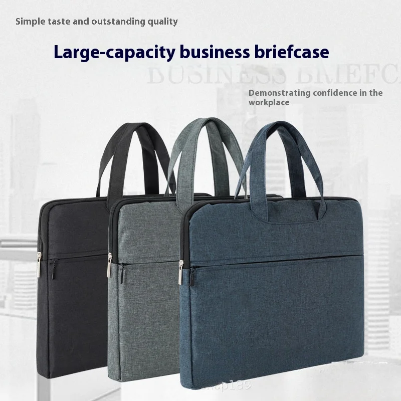 In Stock Fast Delivery Business Elite Premium Oxford Cloth Solid Color Laptop Handbag Custom Logo Printing 13inch Size Handheld