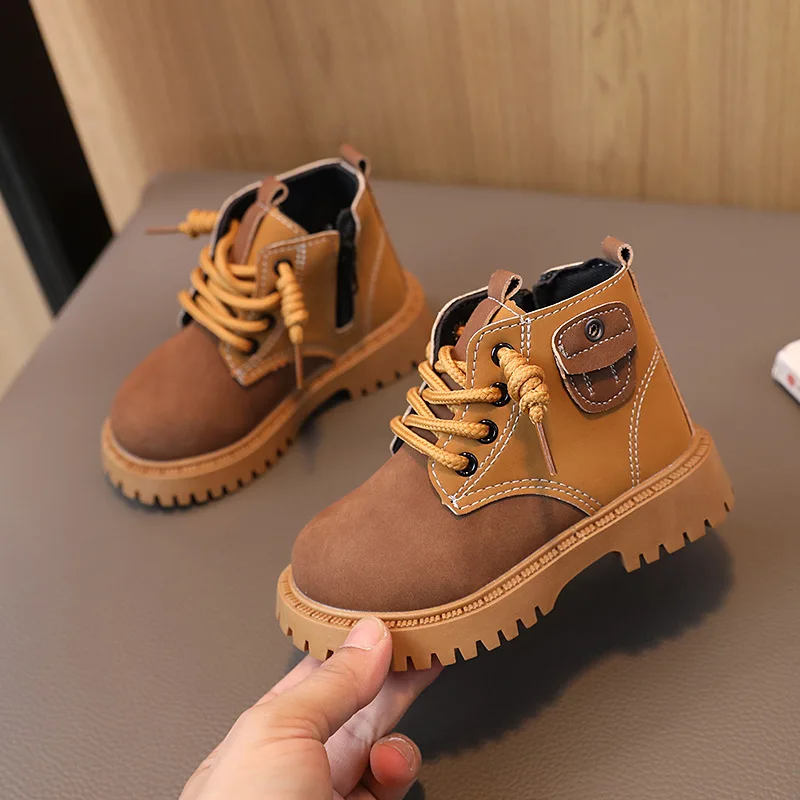 Boy Girl Fashion Short Boots Spring Autumn Soft Sole Anti-skid Kids Design Solid Color Girl Rubber Boots Casual Children Shoes