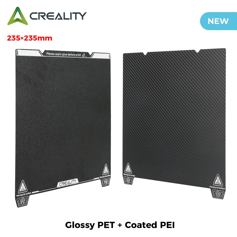 Creality Original Glossy PET/PEO + Matte PEI Dual-Sided Printing Platform Board Kit for FDM 235×235mm Easy to demold Highly flat