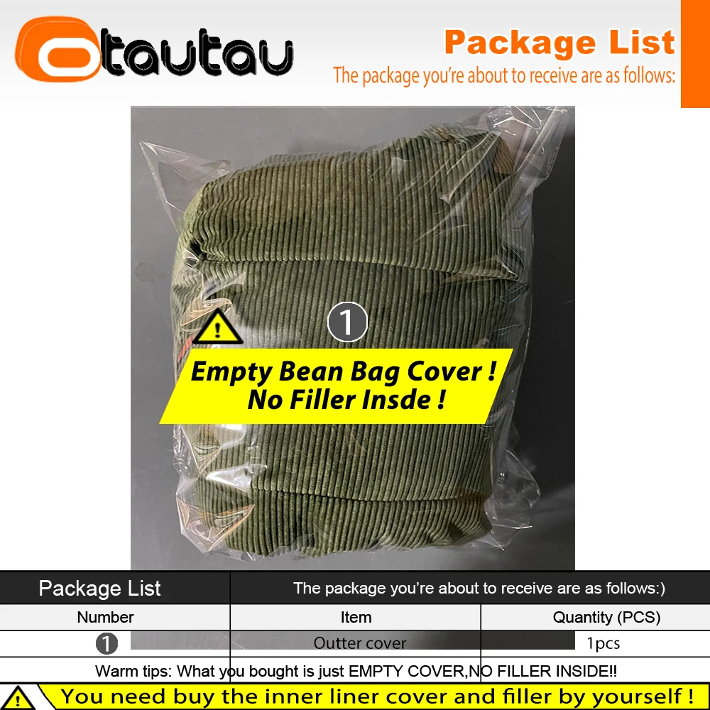 OTAUTAU Bean Bag Cover DD109【No Filler Inside! You Need To Buy Filler By Yourself !】
