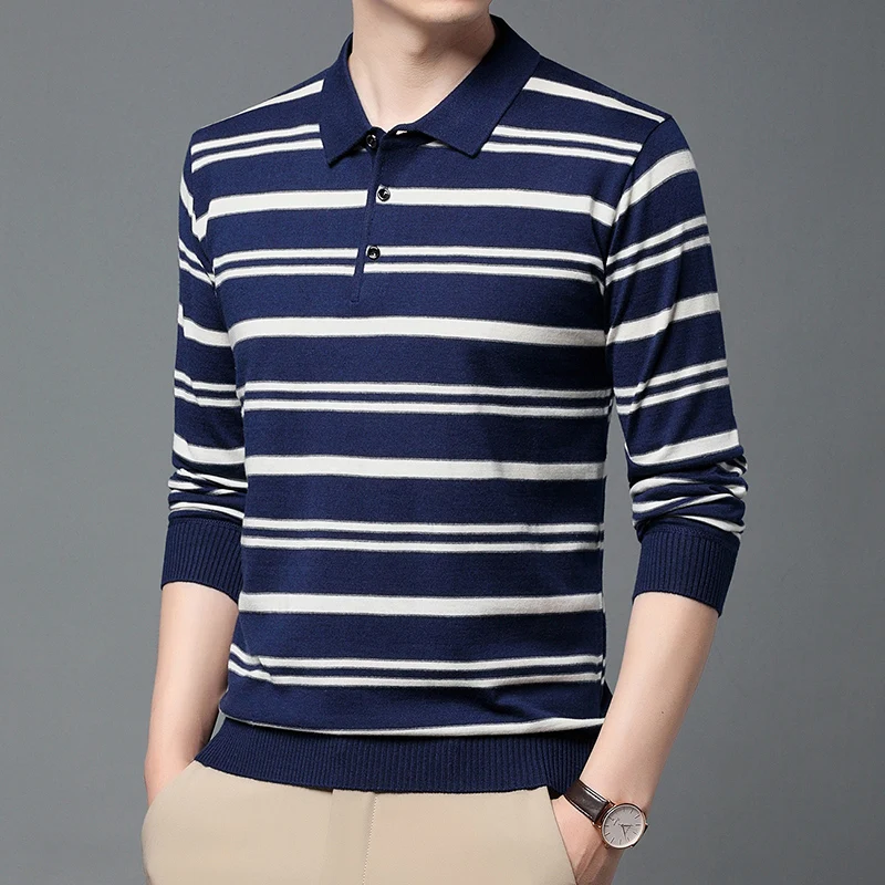 Camicia con risvolto a maniche lunghe Casual semplice e confortevole Texture quotidiana addensata e calda Pullover da uomo