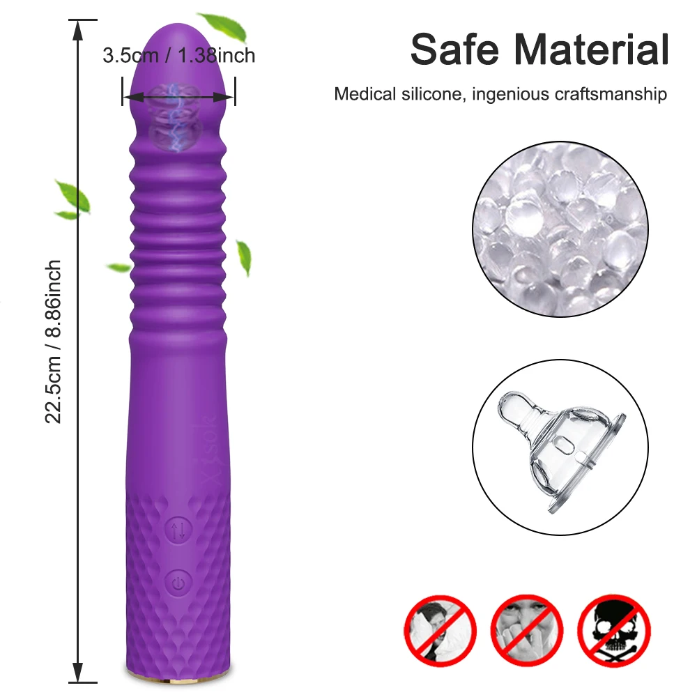 Thrusting APP Vibrator for Women Dildo Female Masturbator Telescopic G-Spot Stimulator with Suction Cup Sex Toy for Women