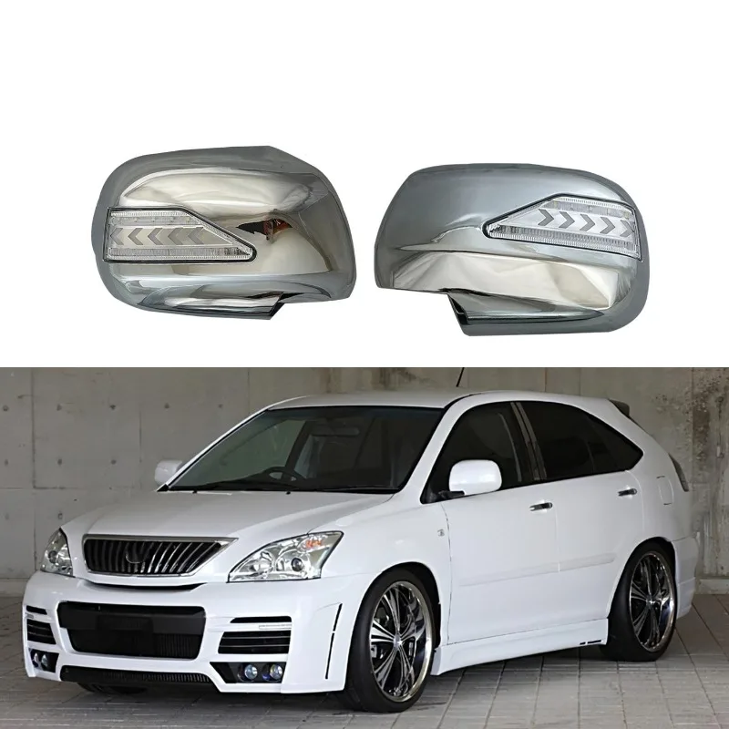 

For Lexus 2003-2009 RX330 Chrome Door Mirror Cover with Led Lamp Light Car Styling Accessories