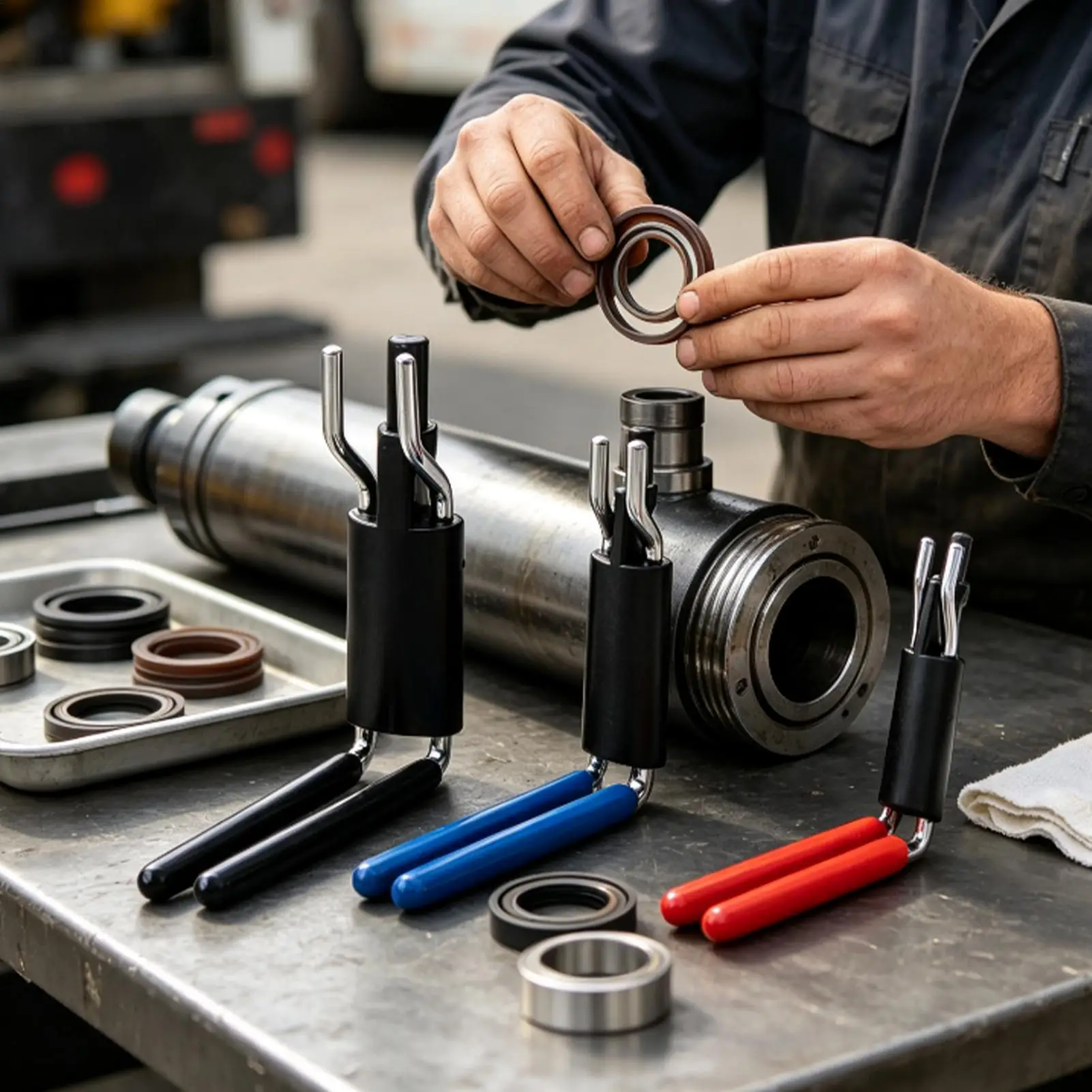 Hydraulic Cylinder Seal Tool 3 Pieces Portable Twisting Devices Seal Installation Tool For Engine Automotive Oil Cylinder Repair
