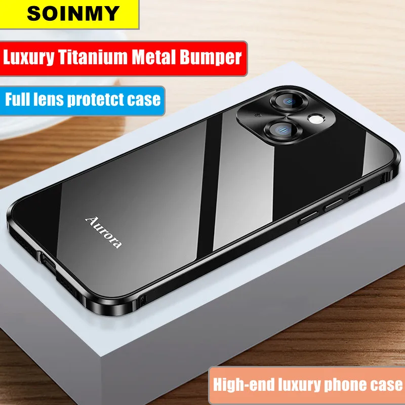 

Luxury Titanium Metal Bumper Cases For iPhone 13 Pro Max 13 Pro 13 Covers Ultra Thin Shockproof Armor Full Lens Protection Cover