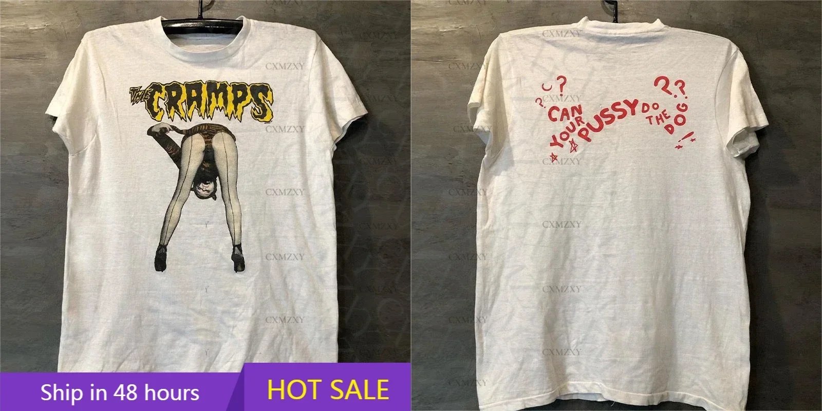 The Cramps Underground Psychedelic Band Goth Vintage Vintage Street Summer Cotton Short Sleeves Men and Women Oversize