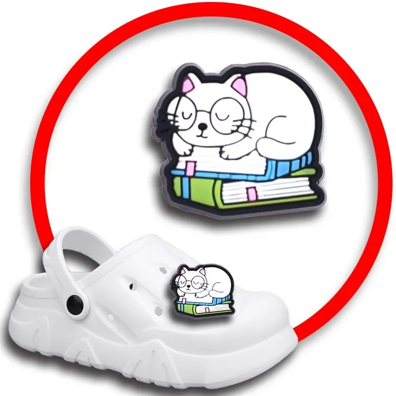 Pet Cat Shoe Charms per Crocs sandali donna zoccoli Pins decorazioni per scarpe accessorio uomo badge ragazzi ragazze bambini scarpe accessori