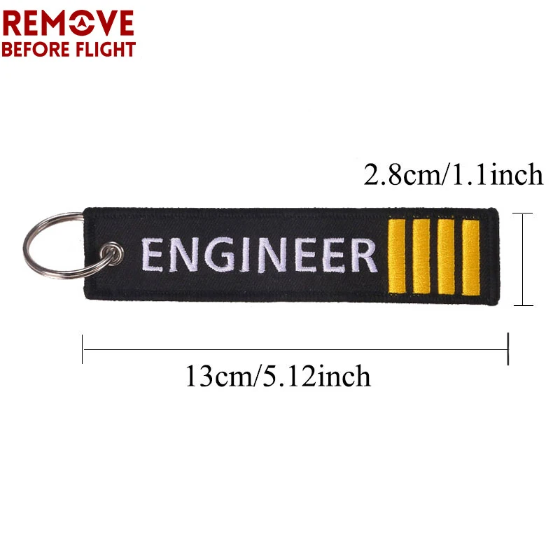1 PC Engineer Pilot Four Bars Keychain for Motorcycle Key Chain for Men Gifts and Cars Key Tag Embroidery Key Fashion Jewelry image 2