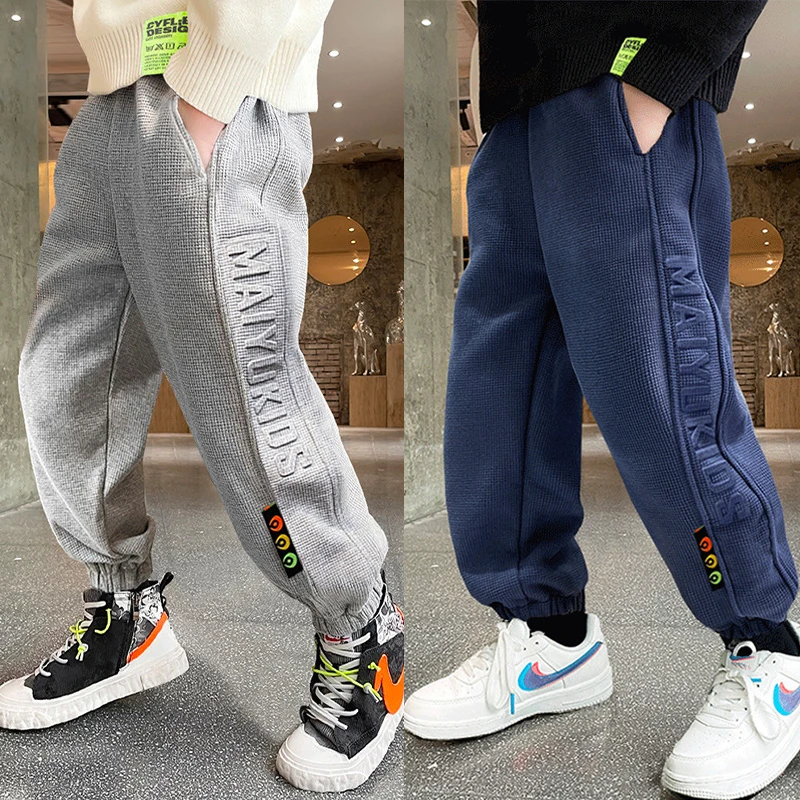 

Spring Teenage Boys Loose Sweatpant Elastic Waist Trousers Jogger Pant Children Casual School Sport Boys Clothes Kids Pants