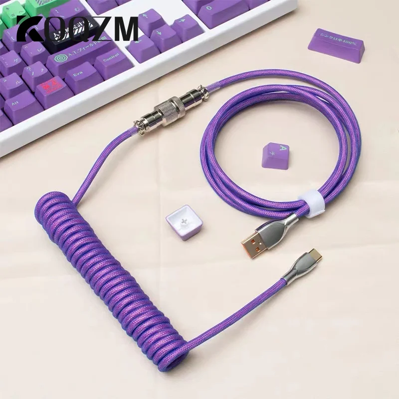 

1.8M Type C Mechanical Keyboard Coiled Cable USB Keyboard Wire Mechanical Keyboard Aviator Desktop Computer Aviation Connector