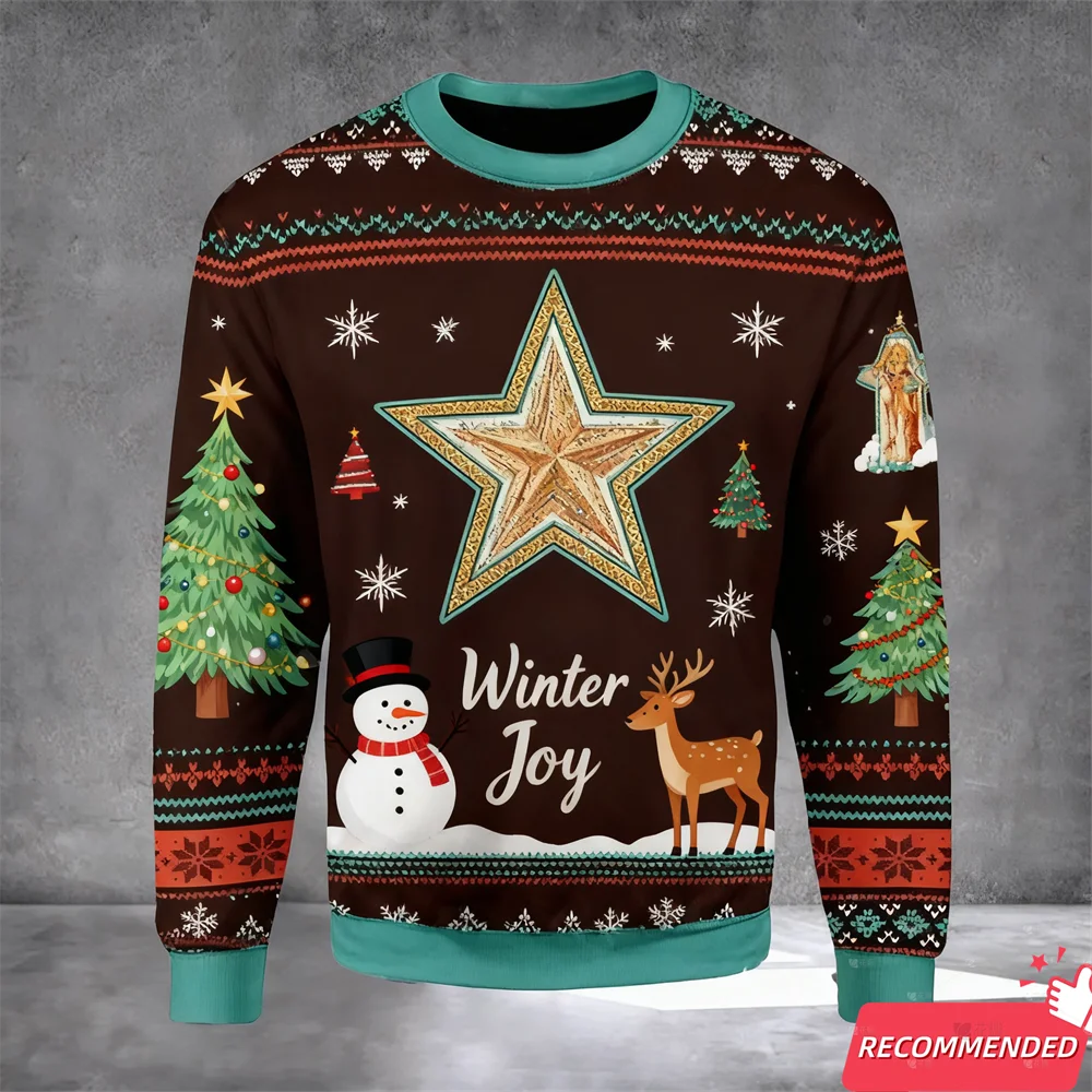 HOHOHO الزنجبيل رجل الرجال الجرافيك بلوزات مضحك القبيح عيد الميلاد سترة Harajuku موضة الكرتون البلوز البلوزات البلوفرات #5