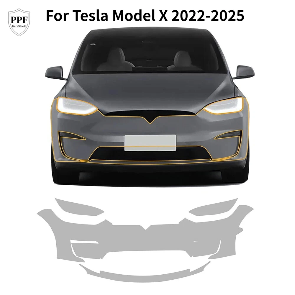 

For Tesla Model X 2022-2025 Pre-cut PPF Clear Bra TPU Car Paint Protection Film Anti-Scratch Invisible Repairable Self-adhesive