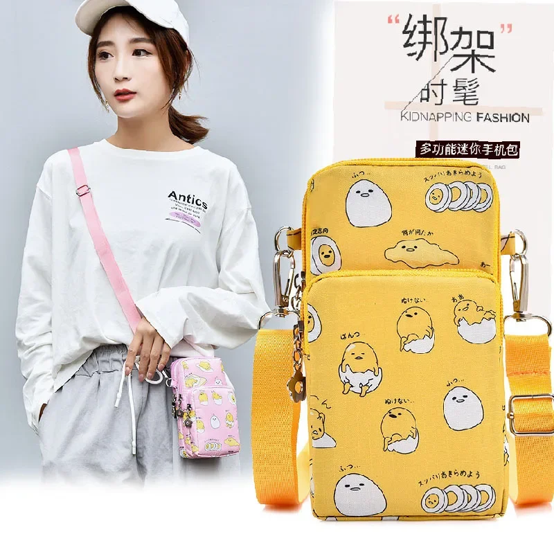 

New Sanrio Gudetama Mobile Messenger Bag Anime Cartoon Student Egg Gentleman Cute Mini Small Bag Wrist Coin Purse Holiday Gifts