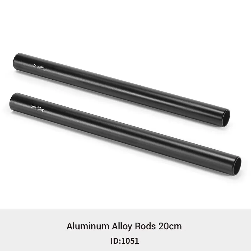 Smallrig Zwart Aluminium 15Mm Staaf M12-20cm 8Inch Lange (2 Pack)- 1051
