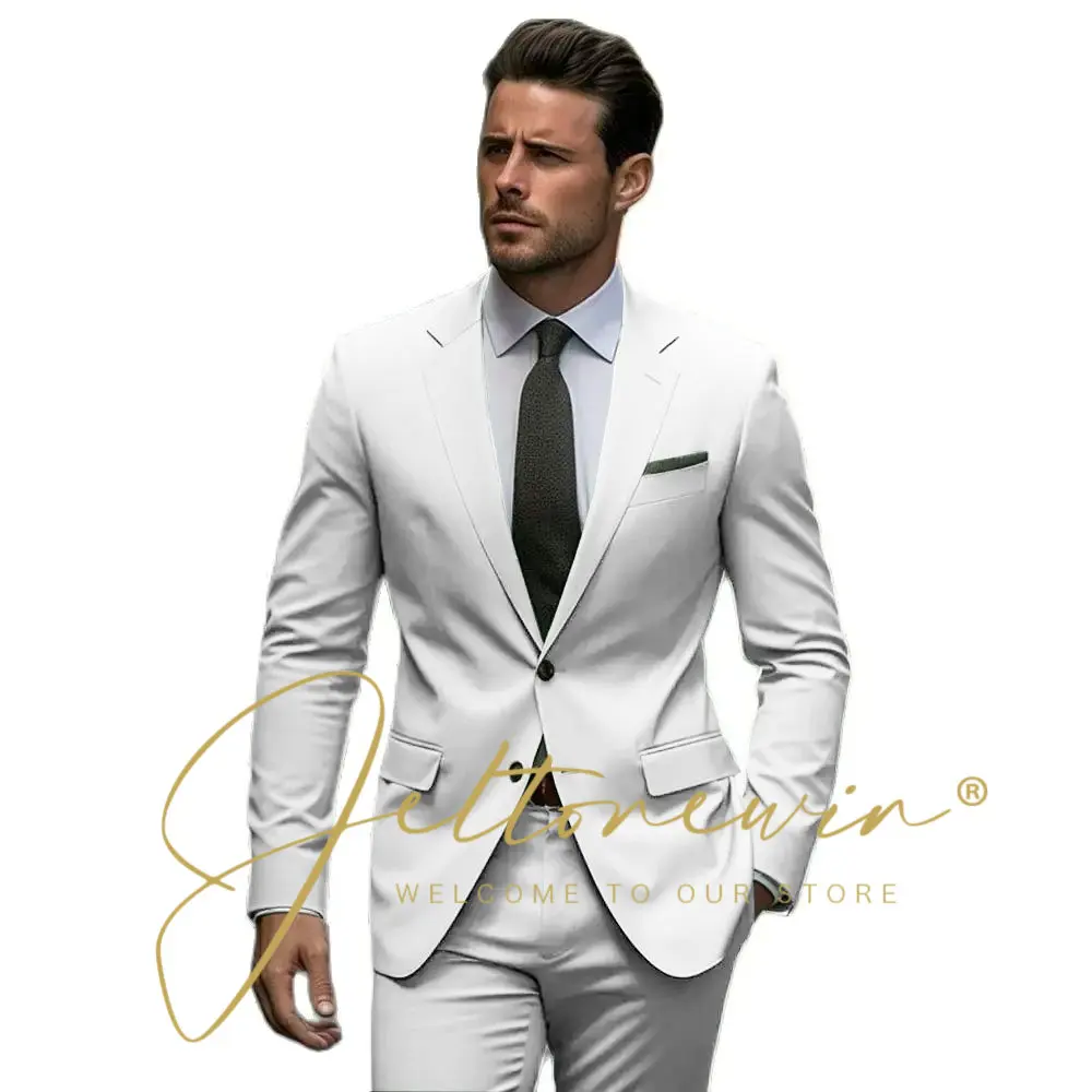 Casual Light Green Suit Men 2 piece Formal Wedding Suits for Men Tailored Groom Tuxedo Business Blazer Slim Fit Jacket Pants