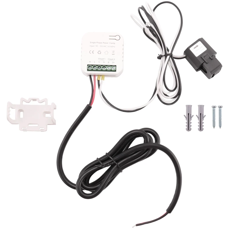 

B63B-Tuya Smart Wifi Energy Meter 80A With Current Transformer Clamp Kwh Power Monitor Electricity Statistics 90- 250V