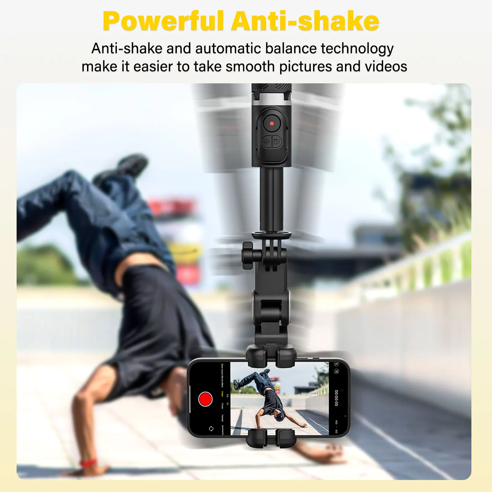 AOCHUAN M2PRO Smartphone Gimbal Stabilizer1-Axis Stabilizer Face Tracking without App 4-in-1 Mobile Gimbal Stabilizer for phone