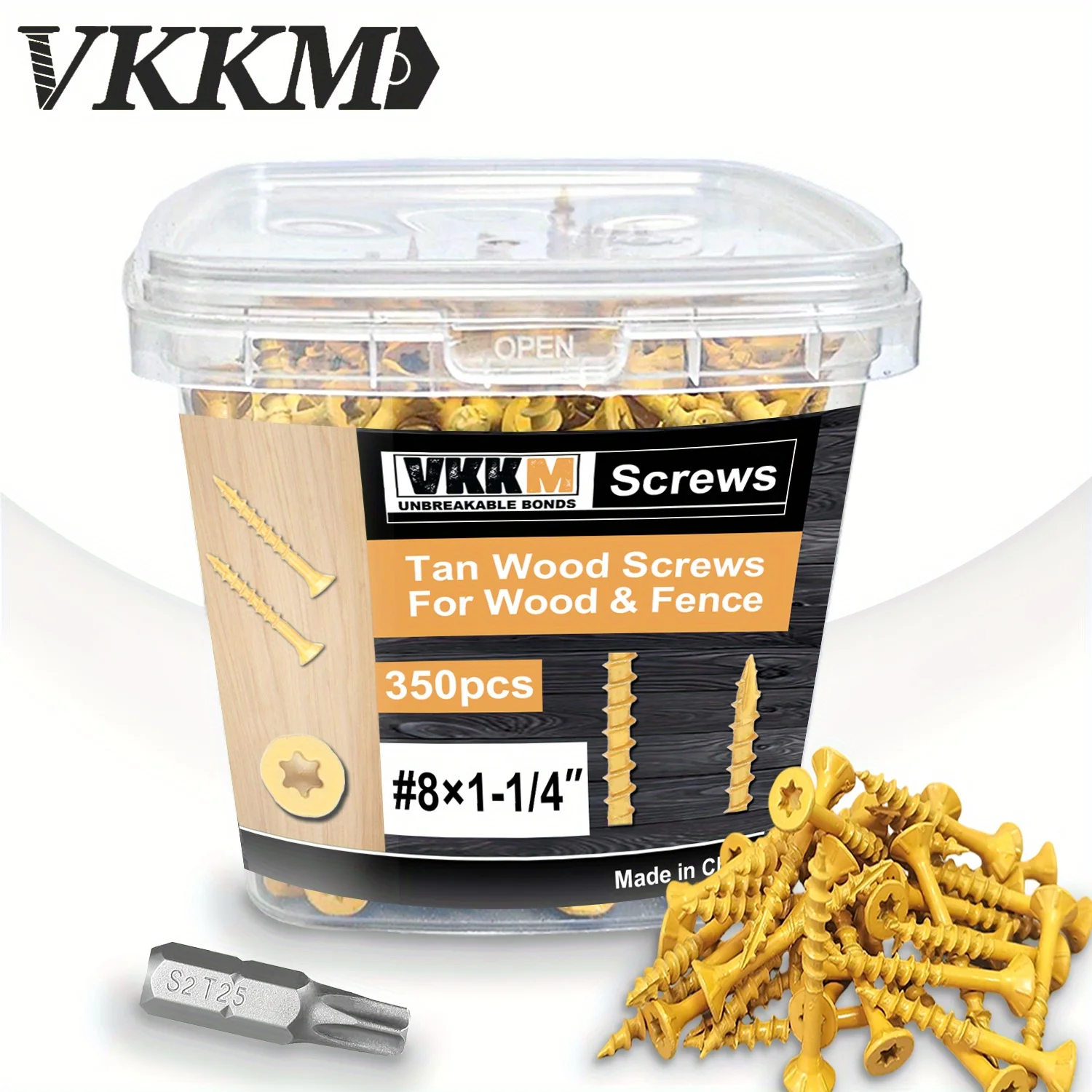 

VKKM #8 Yellow Plum Blossom Head Wood Screws Are Suitable for Terrace Maintenance, Cabinet Assembly, and Lightweight Structures