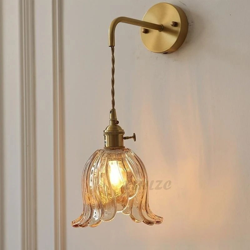 

Glass E27 LED Wall Light for Bedroom Bedside Decor Sconce Lighting Modern Home Wall Lamp Suspension Living Room Pendant Lights