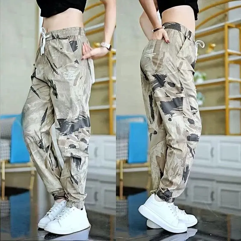 Camouflage Casual Pants for Men Workwear Loose Fit Trousers Autumn Spring Construction Site Workers Outdoor Large Size