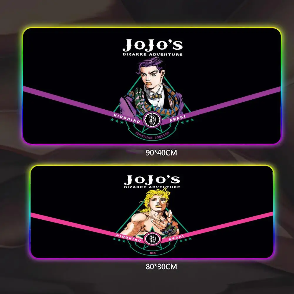 

Коврик для мыши AnimeJojo Bizarre Adventure, геймерский люминесцентный светодиодный коврик для мыши, игровой стол, RGB настольный коврик, клавиатура, коврик для мыши для ПК