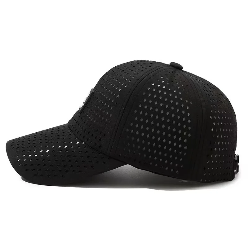 UV Protection Peaked Baseball Cap Breathable Perforated Sun Protective Hat for Outdoor Sports for Men and Women