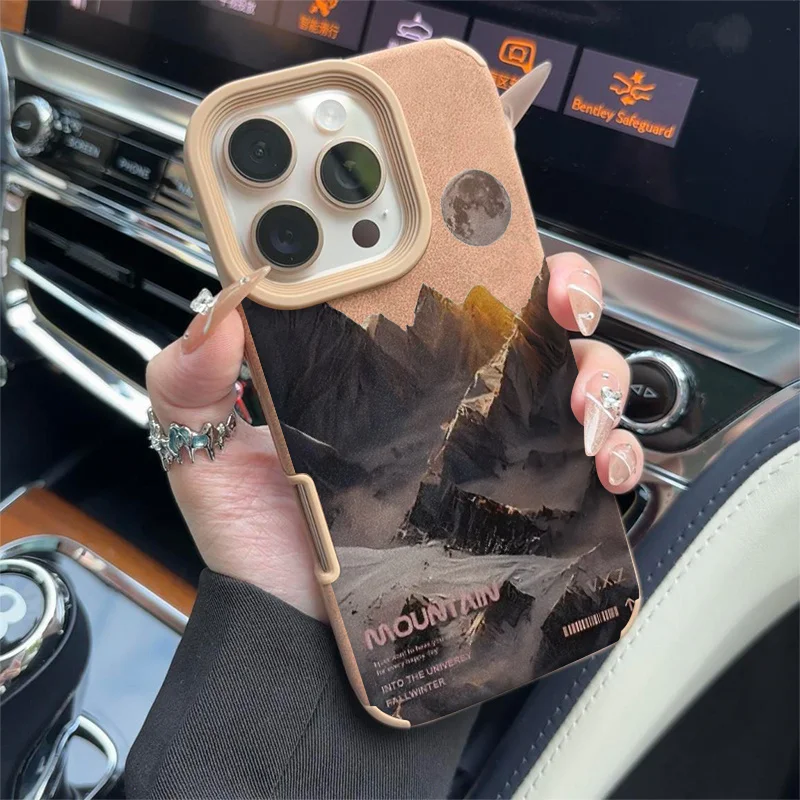 

New Luxury Nature Mountain Pattern Phone Case For iPhone 17 16 15 14 13 12 11 Pro Max 16 15 14 Pro 17 XR For iPhone 17 Air Cover