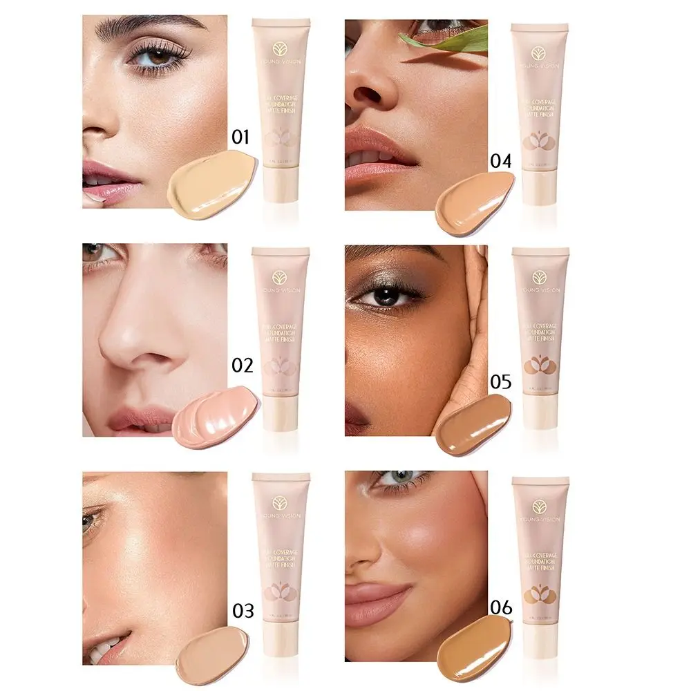 30ml Professional Matte Liquid Foundation Long Lasting Waterproof Face Concealer Full Coverage Foundation Cream Women Makeup