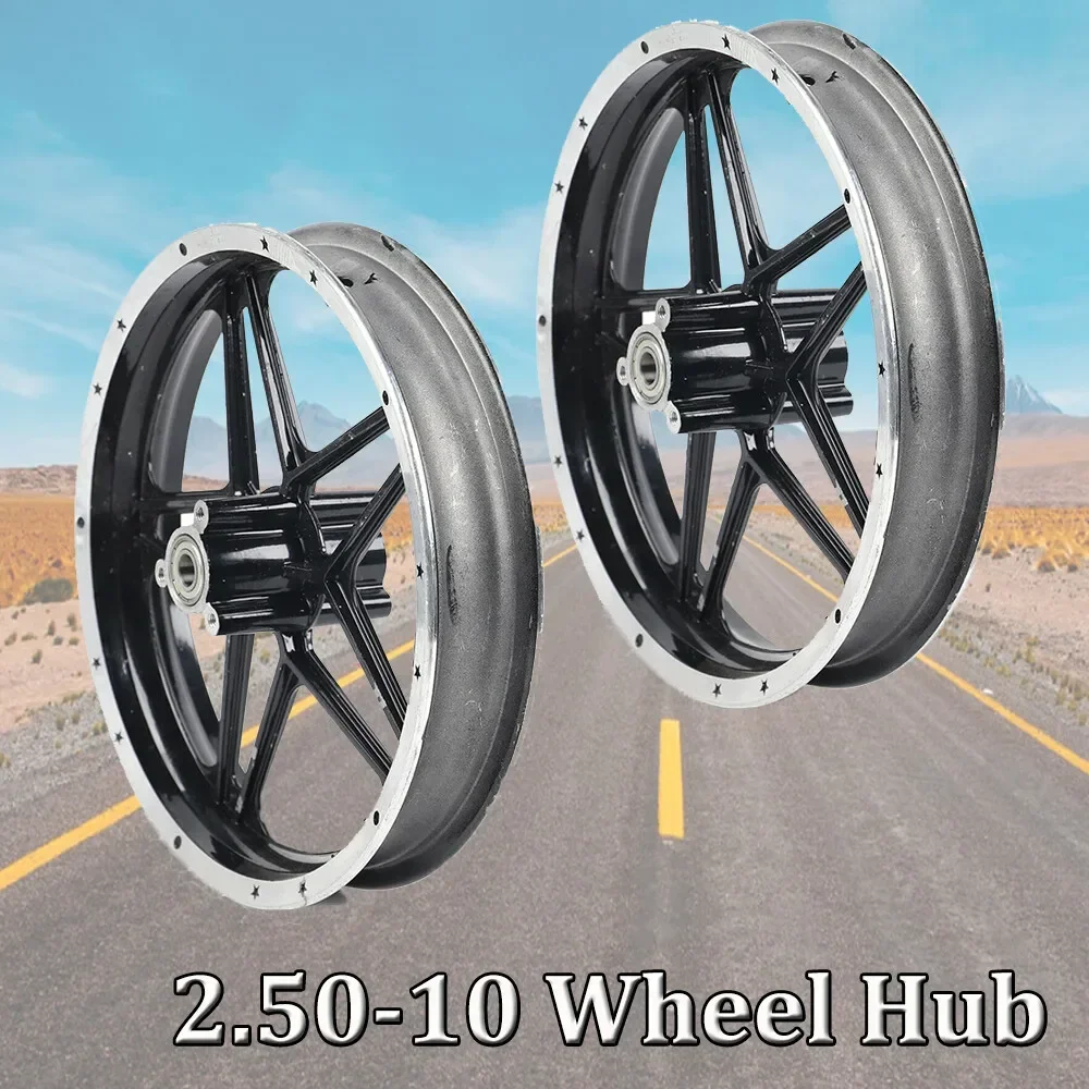 إطارات وإطارات دراجة الجيب الصغيرة 2.50-10 - مجموعة العجلات الأمامية/الخلفية للدراجات الترابية ثنائية الأشواط 50cc