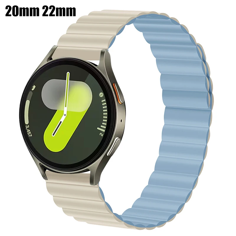 Magnetic Loop Strap For Samsung Galaxy Watch 7 6 5 4 40MM 44MM 4 6 Classic 46 42 43 47mm 5 Pro Band Silicone 20mm 22mm Watchband