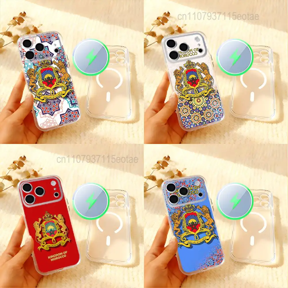 

COOL Morocco ART logo Frosted Clear Magnetic Case for iPhone 17,16,15,14,13,12,11 Pro,Max,Plus,Mini,Air,E
