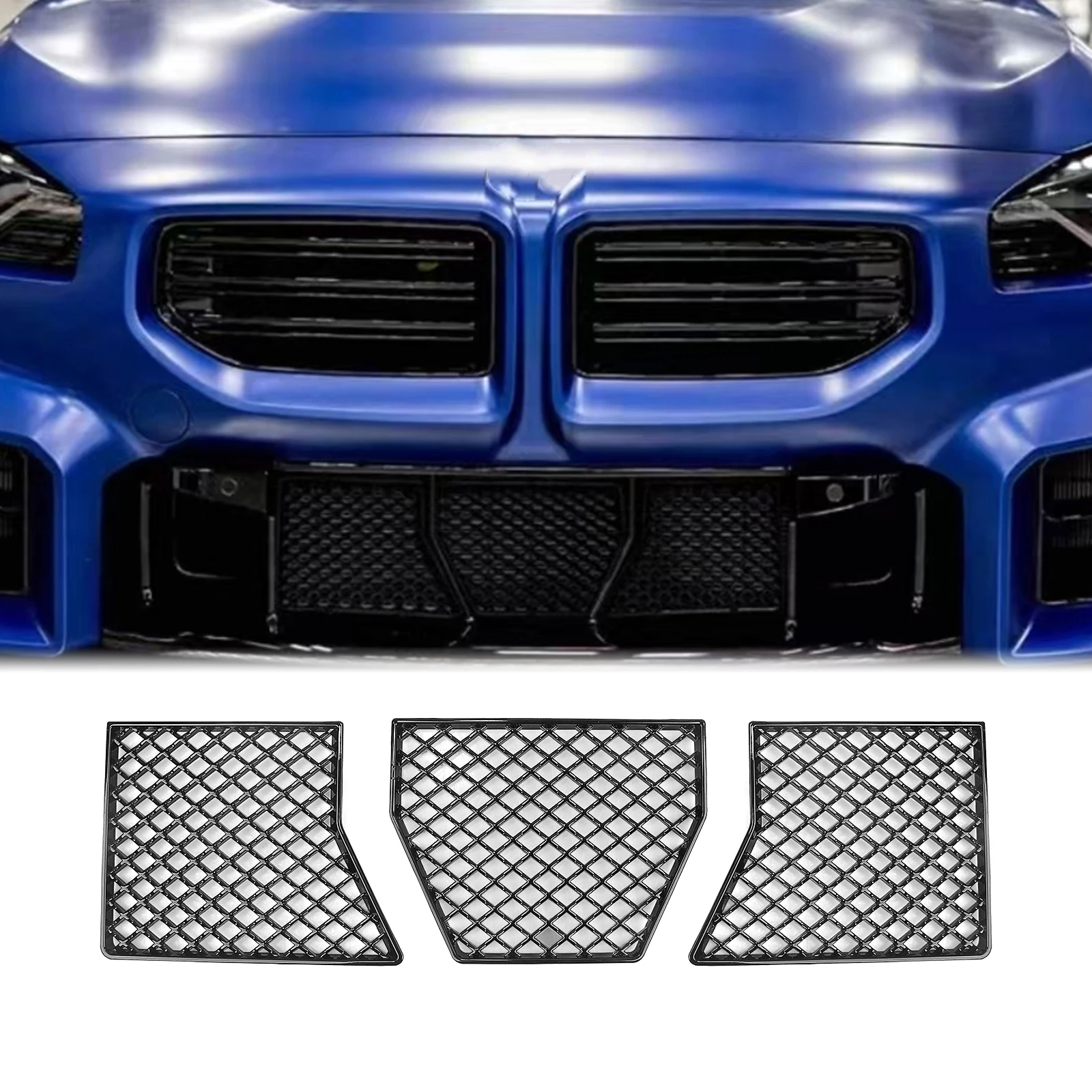 

Front Lower Center Grille Grill For BMW G87 M2 2023-2025 Gloss Black Bumper Hood Mesh Radiator Intake Frame Cover Grid Grating