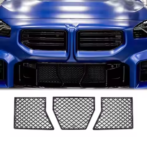 Front Lower Center Grille Grill For BMW G87 M2 2023-26 Gloss Black/Carbon Look Bumper Hood Mesh Radiator Intake Frame Cover Grid