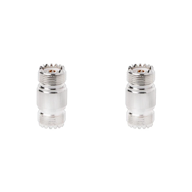 2pcs UHF PL-259 SO-239 Female To UHF Female RF Straight Connector Adapter Nickel