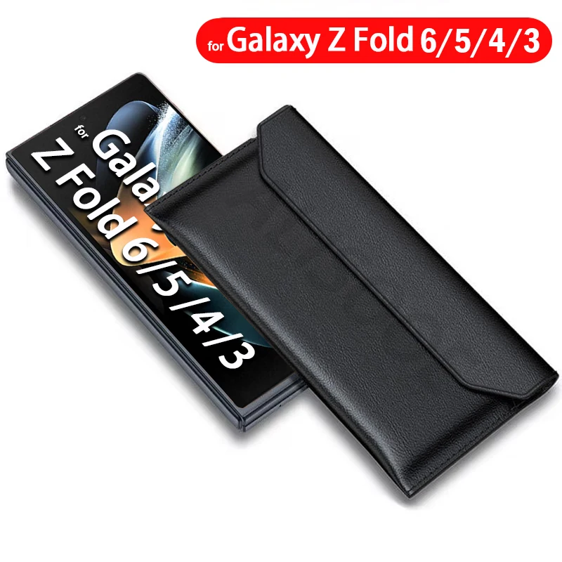 

Чехлы из натуральной кожи для Samsung Galaxy Z Fold 6 5 4 3, чехол с магнитной застежкой, защитный Складной футляр, сумка, чехол