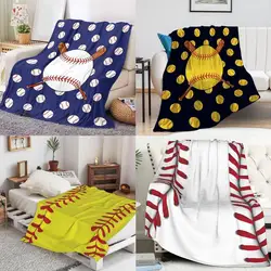 Softball Throw Blanket Soft Lightweight Baseball Texture Blanket Gifts For Softball Laces Sports lover Home Decoration