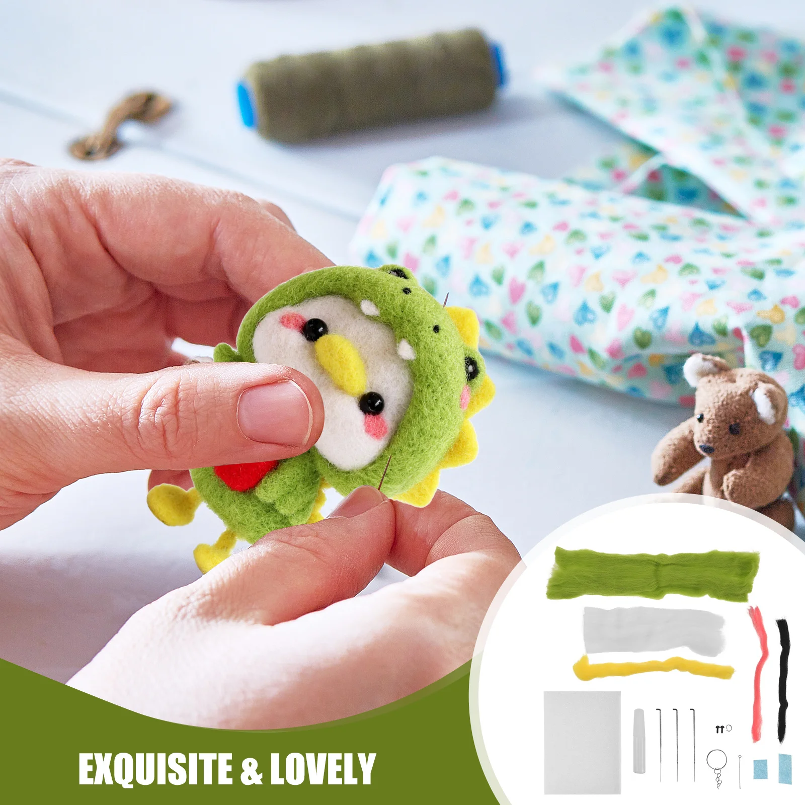 

1Set Needle Felting Kit DIY Convenient Felt Crafts Set Household Felting Tools for Beginners Creative Handmade Supply Material