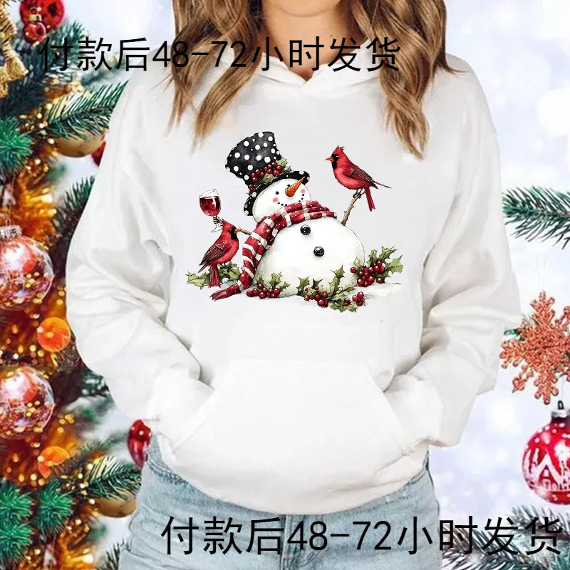 Neue Herbst- und Wintermode, langärmeliges, lustiges Weihnachts-Schneemann-bedrucktes warmes Sweatshirt und lässige Sportbekleidung-Sweatshirts