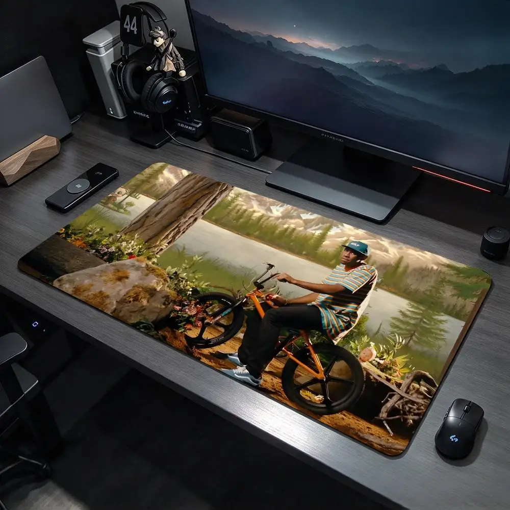 Creative Artist T-the Creator Tyler Mouse Pads Large Gaming Mousepad Desk Mat Non Slip Bottom Featuring Stitched Edges