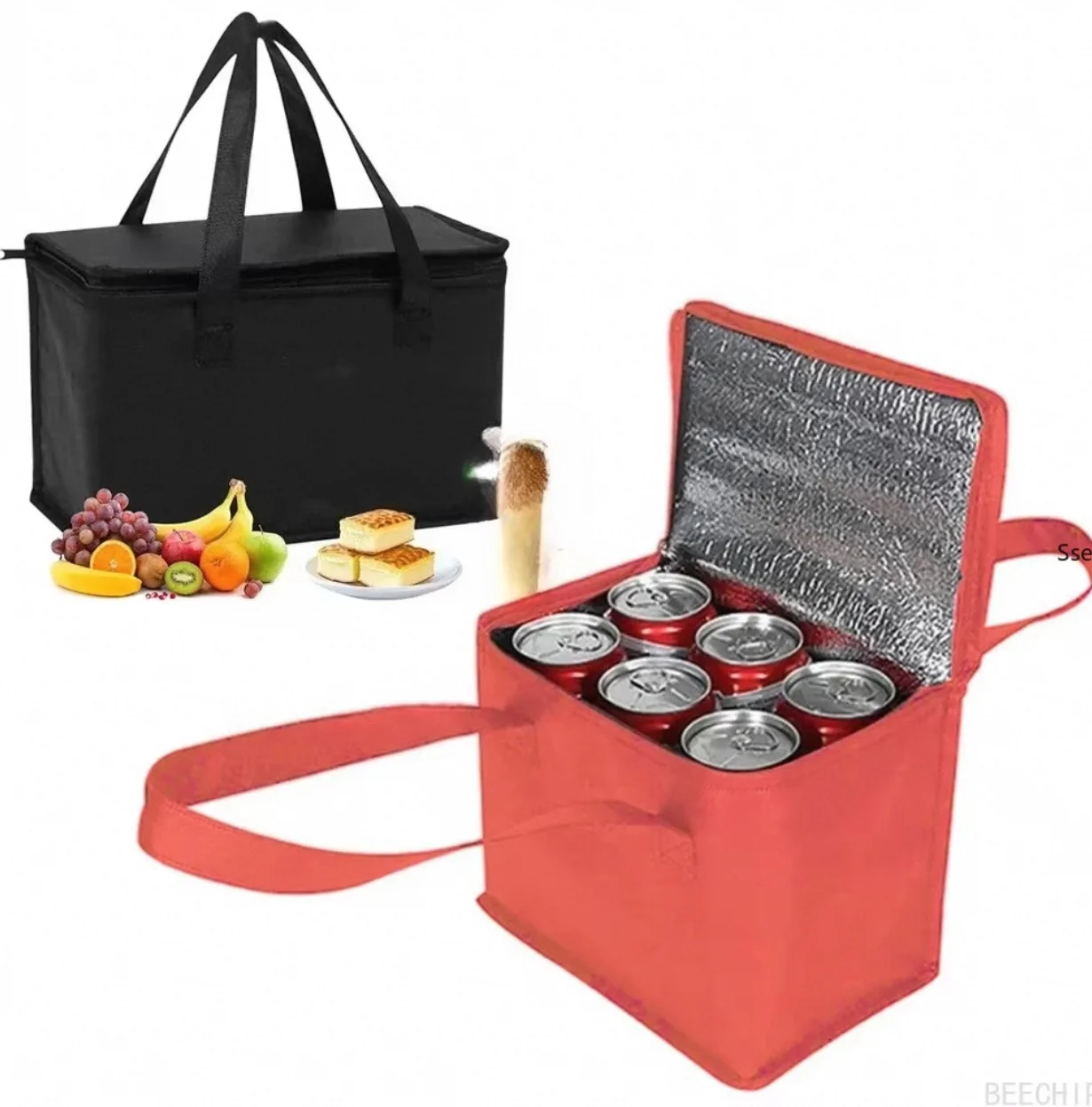 Portable Lunch Cooler Bag Folding Insulation Picnic Ice Pack Food Thermal Bag Drink Carrier Insulated Bags Beer Delivery Bag
